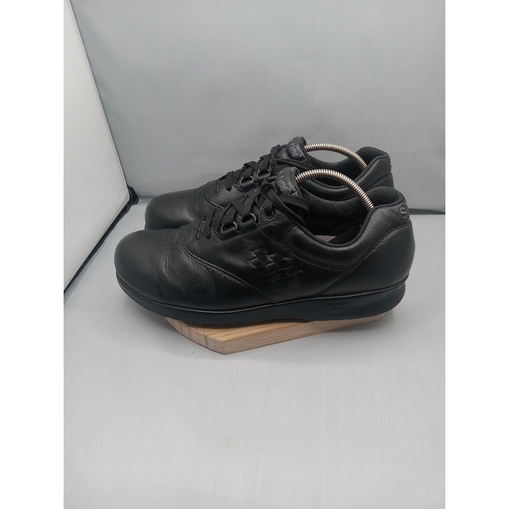 SAS Free‎ Time Black, Women's Walking Shoes Comfort Sz 9.5 N Scuffs White Line